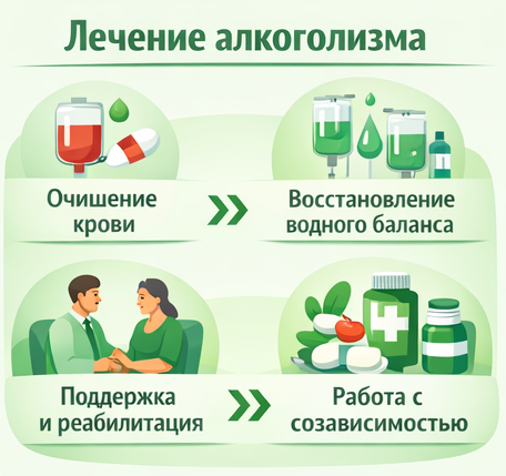лечение алкоголизма в Цимлянске этапы